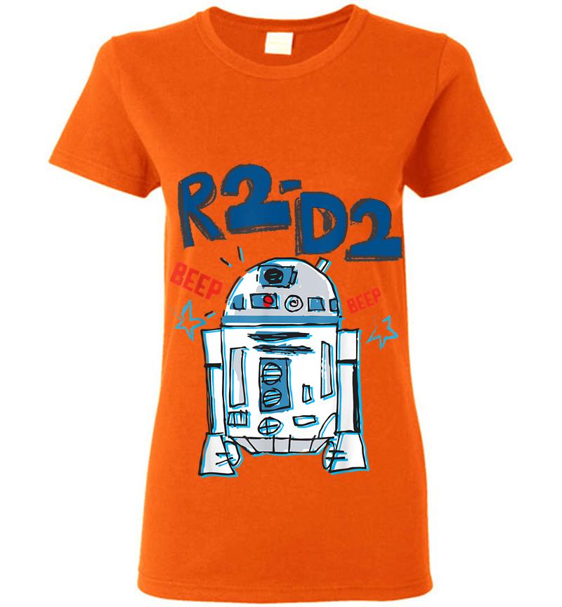 Inktee Store - Star Wars R2-D2 Rebel Droid Doodle Womens T-Shirt Image