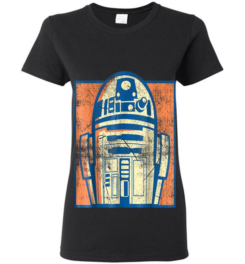 Star Wars R2-D2 Vintage Distressed Retro Cartoon Womens T-Shirt