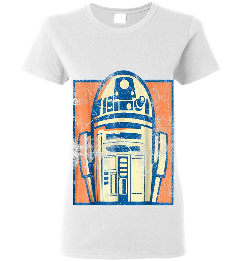Inktee Store - Star Wars R2-D2 Vintage Distressed Retro Cartoon Womens T-Shirt Image