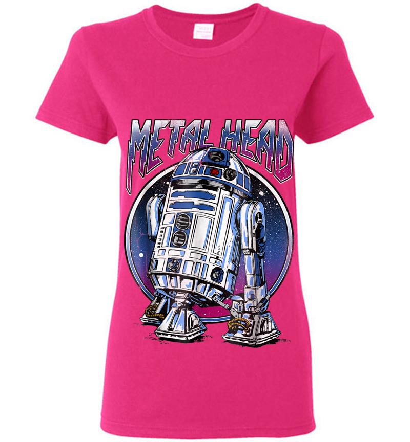 Inktee Store - Star Wars R2D2 Metal Head Vintage Graphic Z2 Womens T-Shirt Image