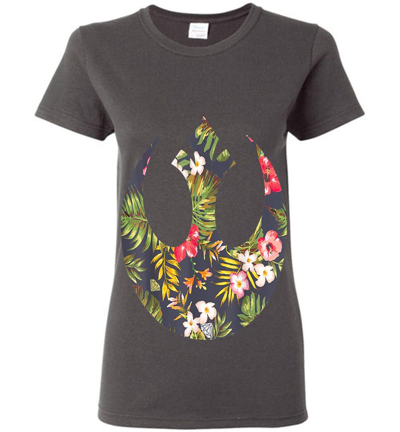 Inktee Store - Star Wars Rebel Alliance Floral Print Graphic Womens T-Shirt Image