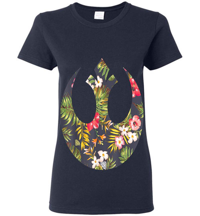 Inktee Store - Star Wars Rebel Alliance Floral Print Graphic Womens T-Shirt Image