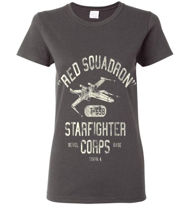 Inktee Store - Star Wars Rebel X-Wing Starfighter Corps Collegiate Womens T-Shirt Image