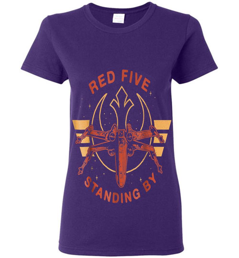 Inktee Store - Star Wars Red Five Standing By X-Wing Rebels Graphic Womens T-Shirt Image