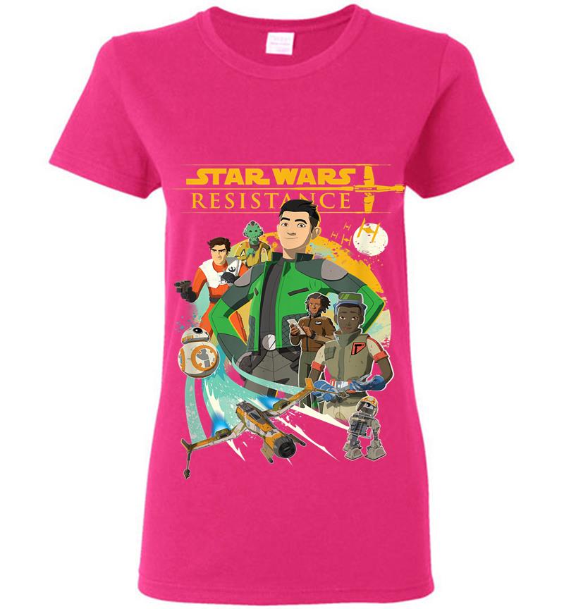 Inktee Store - Star Wars Resistance Kaz And Crew Womens T-Shirt Image