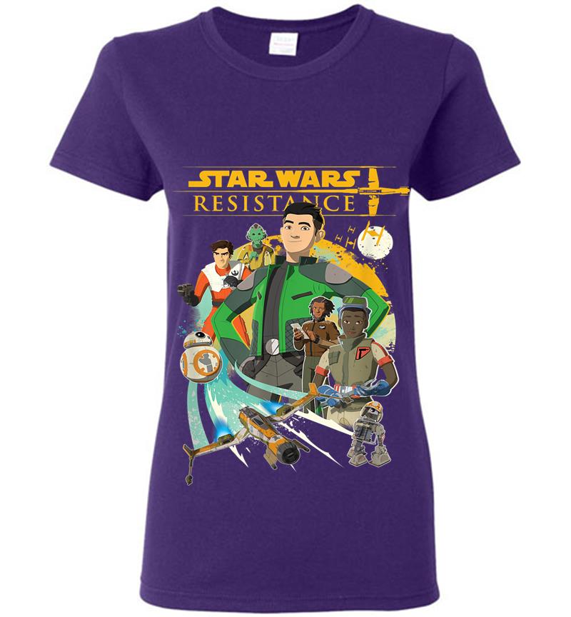 Inktee Store - Star Wars Resistance Kaz And Crew Womens T-Shirt Image