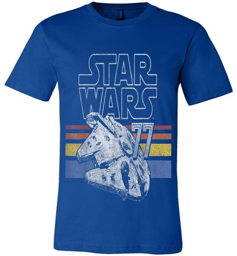 Inktee Store - Star Wars Retro Falcon Stripes Premium T-Shirt Image