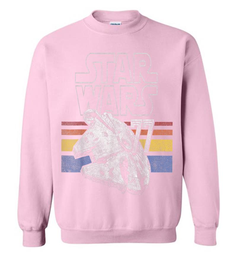 Inktee Store - Star Wars Retro Falcon Stripes Sweatshirt Image