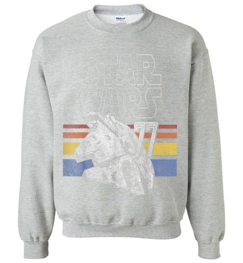 Inktee Store - Star Wars Retro Falcon Stripes Sweatshirt Image