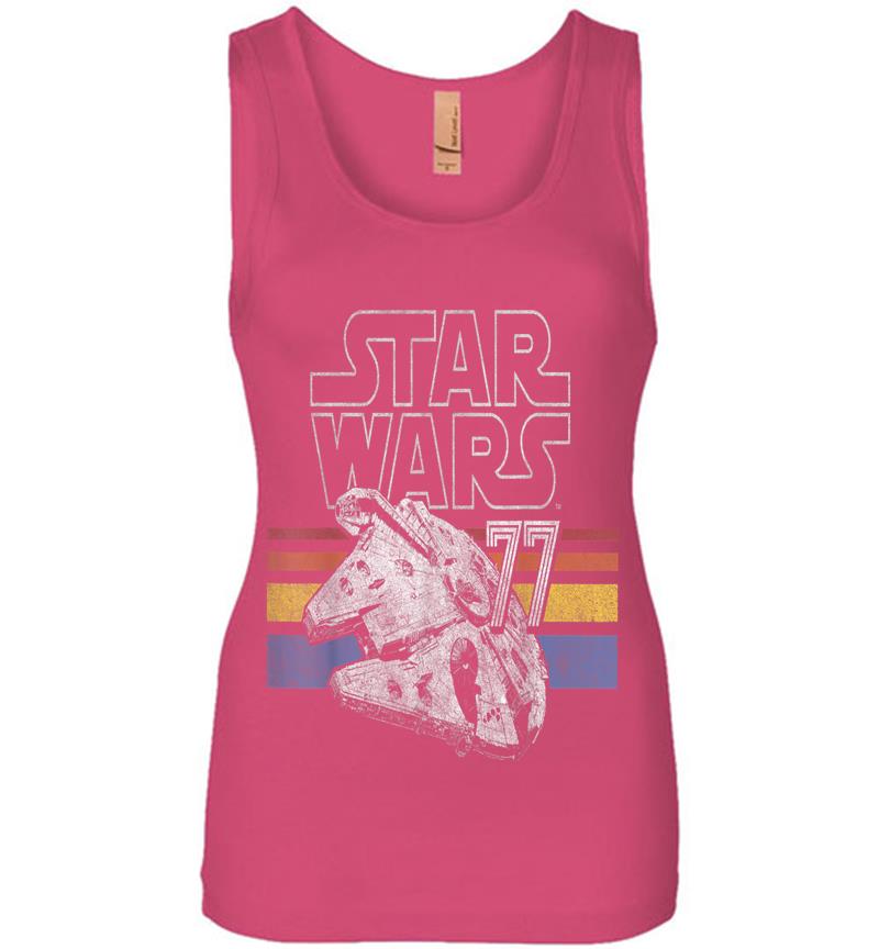 Inktee Store - Star Wars Retro Falcon Stripes Womens Jersey Tank Top Image