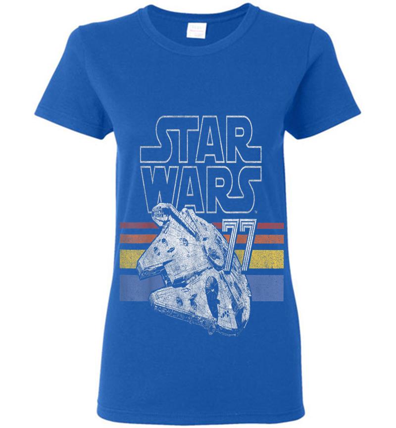 Inktee Store - Star Wars Retro Falcon Stripes Womens T-Shirt Image