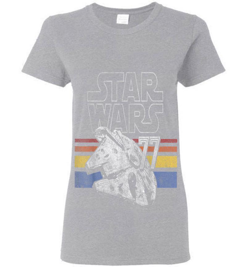 Inktee Store - Star Wars Retro Falcon Stripes Womens T-Shirt Image