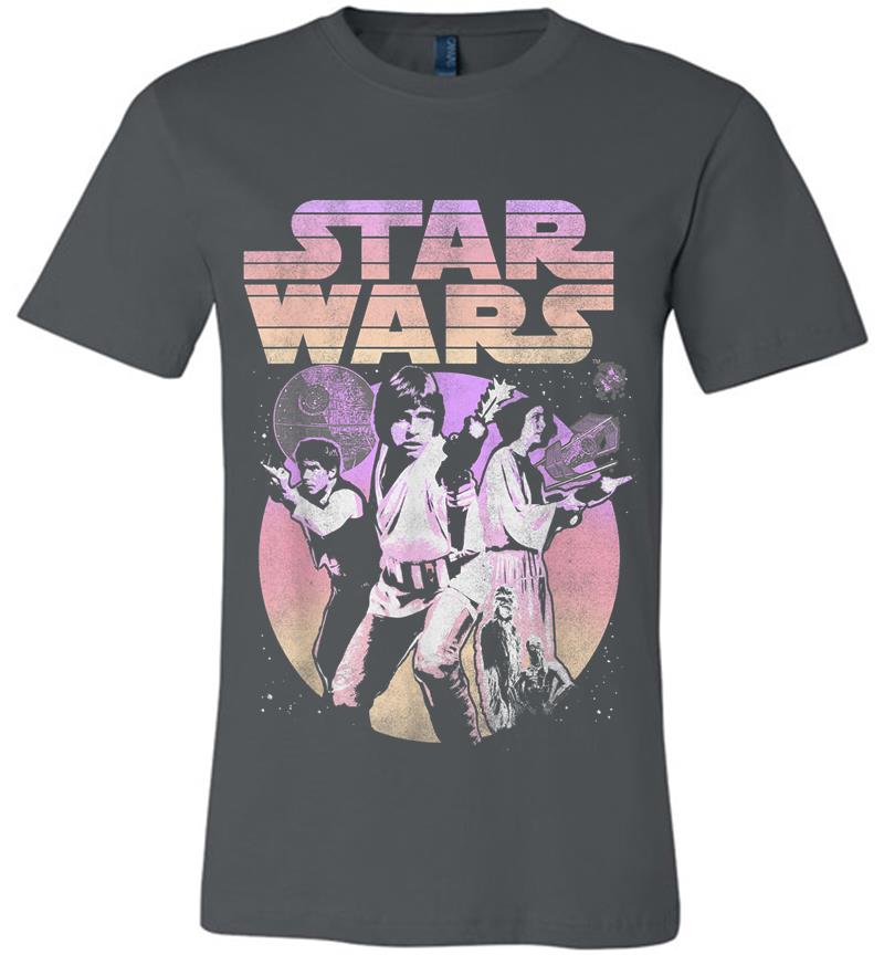 Star Wars Retro Gradient Group Poster Premium T-Shirt