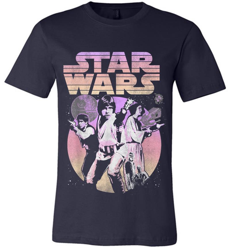 Inktee Store - Star Wars Retro Gradient Group Poster Premium T-Shirt Image