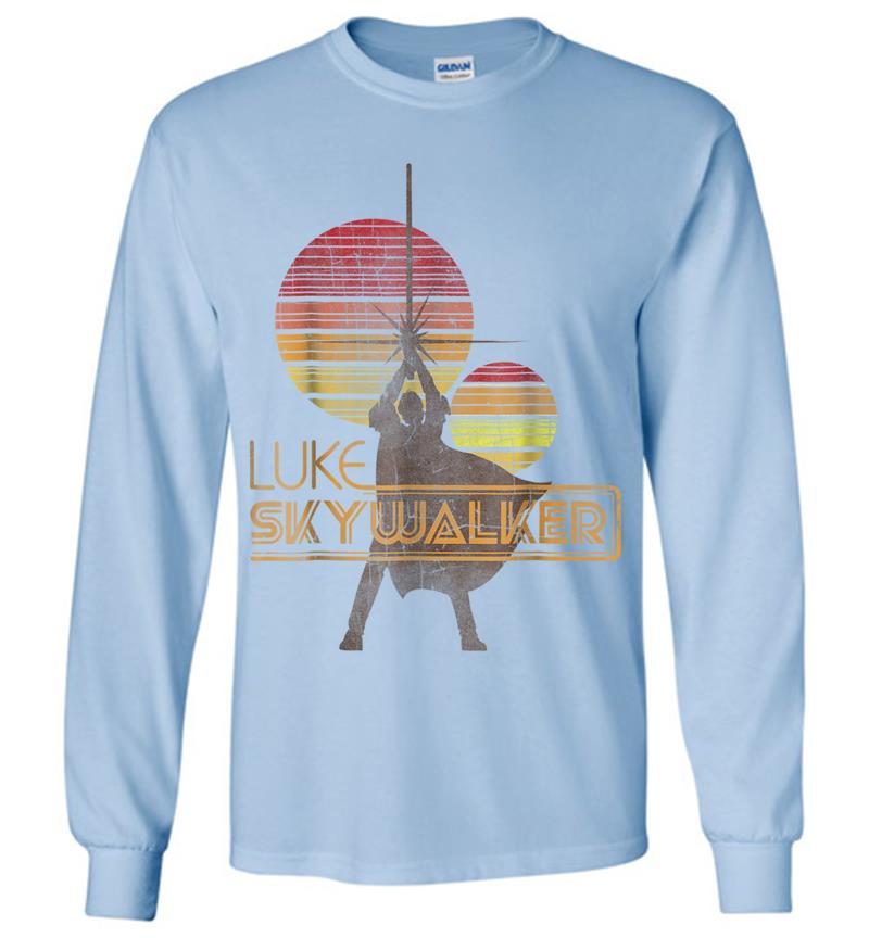 Inktee Store - Star Wars Retro Luke Skywalker Silhouette Suns Long Sleeve T-Shirt Image
