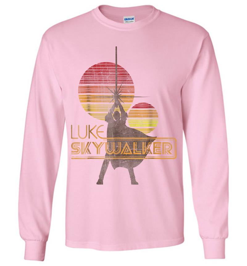 Inktee Store - Star Wars Retro Luke Skywalker Silhouette Suns Long Sleeve T-Shirt Image