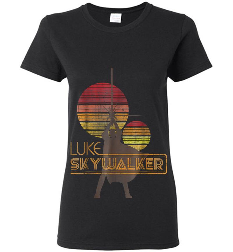 Star Wars Retro Luke Skywalker Silhouette Suns Womens T-Shirt