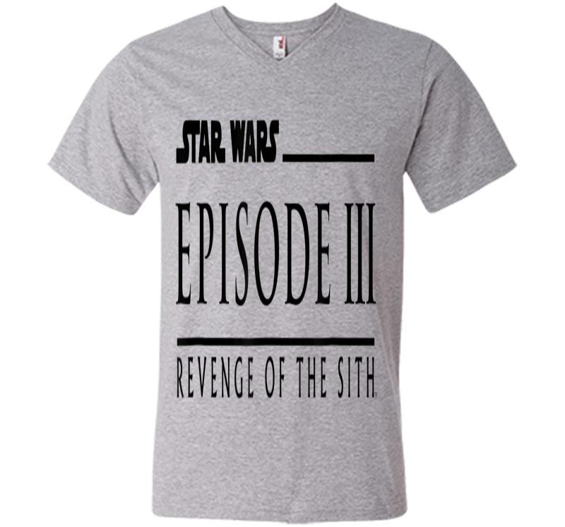 Inktee Store - Star Wars Revenge Of The Sith Episode 3 Movie Logo V-Neck T-Shirt Image