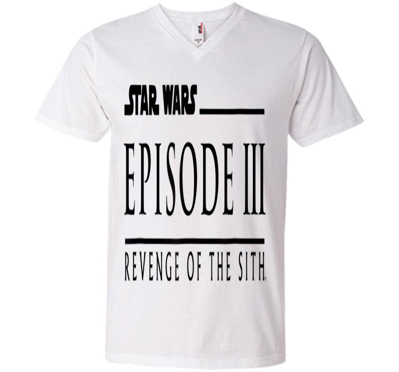 Inktee Store - Star Wars Revenge Of The Sith Episode 3 Movie Logo V-Neck T-Shirt Image