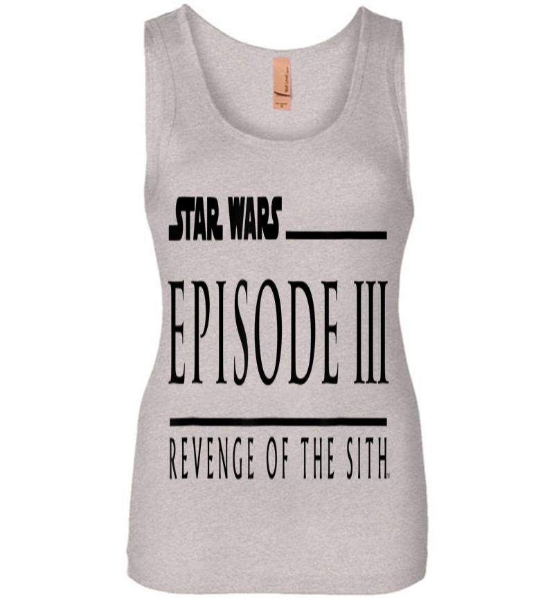 Inktee Store - Star Wars Revenge Of The Sith Episode 3 Movie Logo Womens Jersey Tank Top Image