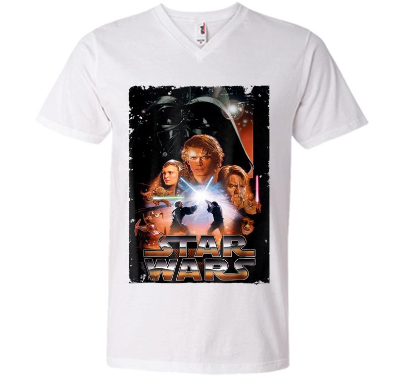 Inktee Store - Star Wars Revenge Of The Sith Movie Poster Graphic V-Neck T-Shirt Image