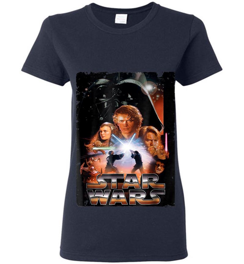 Inktee Store - Star Wars Revenge Of The Sith Movie Poster Graphic Womens T-Shirt Image
