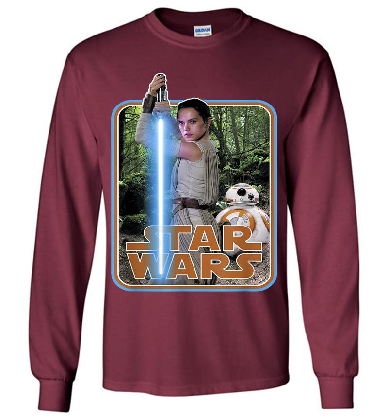 Inktee Store - Star Wars Rey &Amp; Bb-8 Episode 7 Poster Sticker Long Sleeve T-Shirt Image