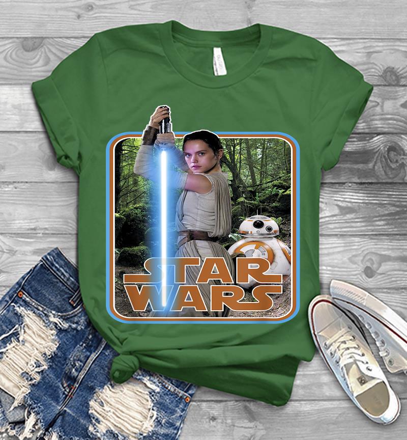 Inktee Store - Star Wars Rey &Amp; Bb-8 Episode 7 Poster Sticker Mens T-Shirt Image