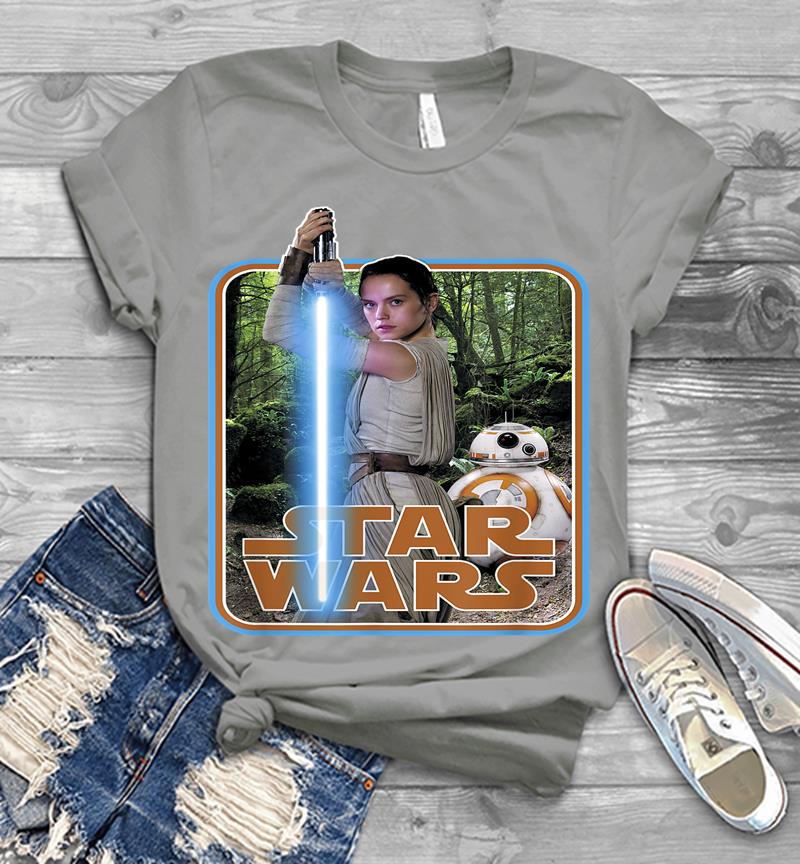 Inktee Store - Star Wars Rey &Amp; Bb-8 Episode 7 Poster Sticker Mens T-Shirt Image