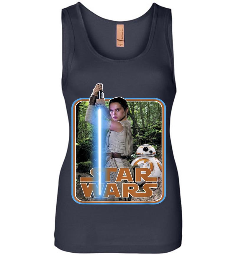 Inktee Store - Star Wars Rey &Amp; Bb-8 Episode 7 Poster Sticker Womens Jersey Tank Top Image