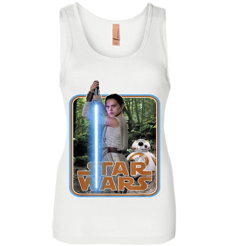 Inktee Store - Star Wars Rey &Amp; Bb-8 Episode 7 Poster Sticker Womens Jersey Tank Top Image