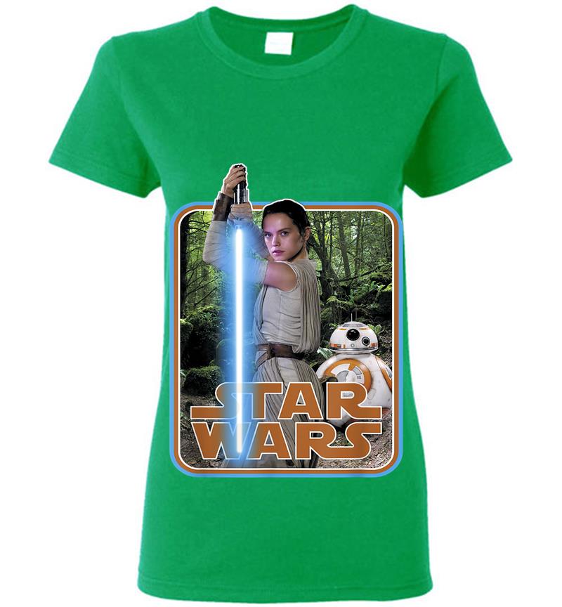 Inktee Store - Star Wars Rey &Amp; Bb-8 Episode 7 Poster Sticker Womens T-Shirt Image