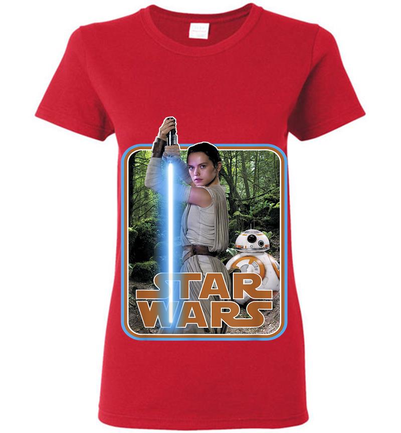 Inktee Store - Star Wars Rey &Amp; Bb-8 Episode 7 Poster Sticker Womens T-Shirt Image