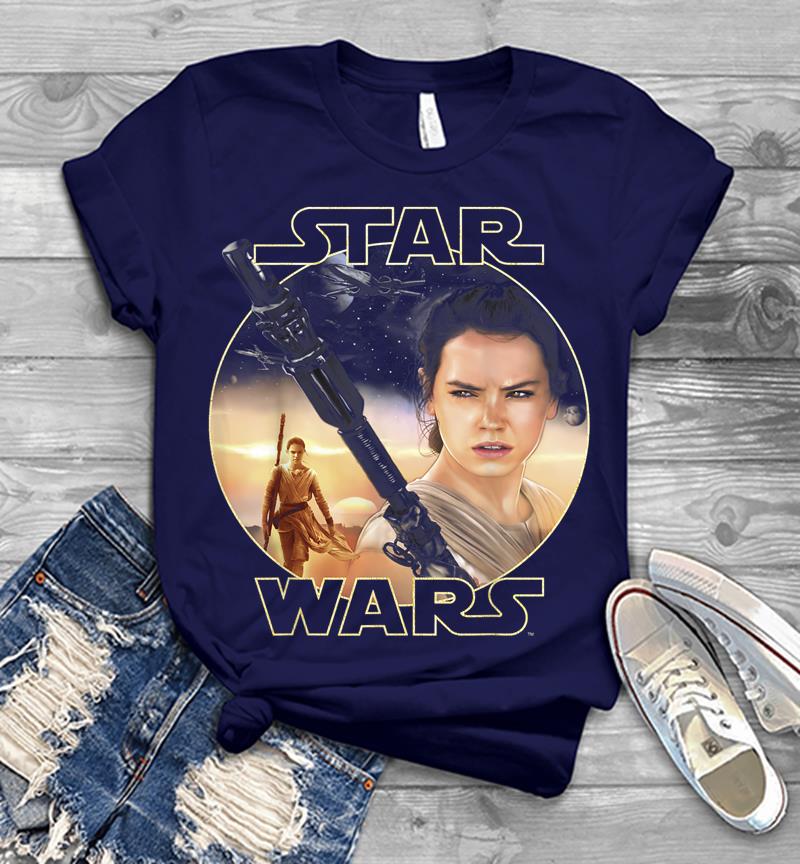 Inktee Store - Star Wars Rey Close Up Mens T-Shirt Image