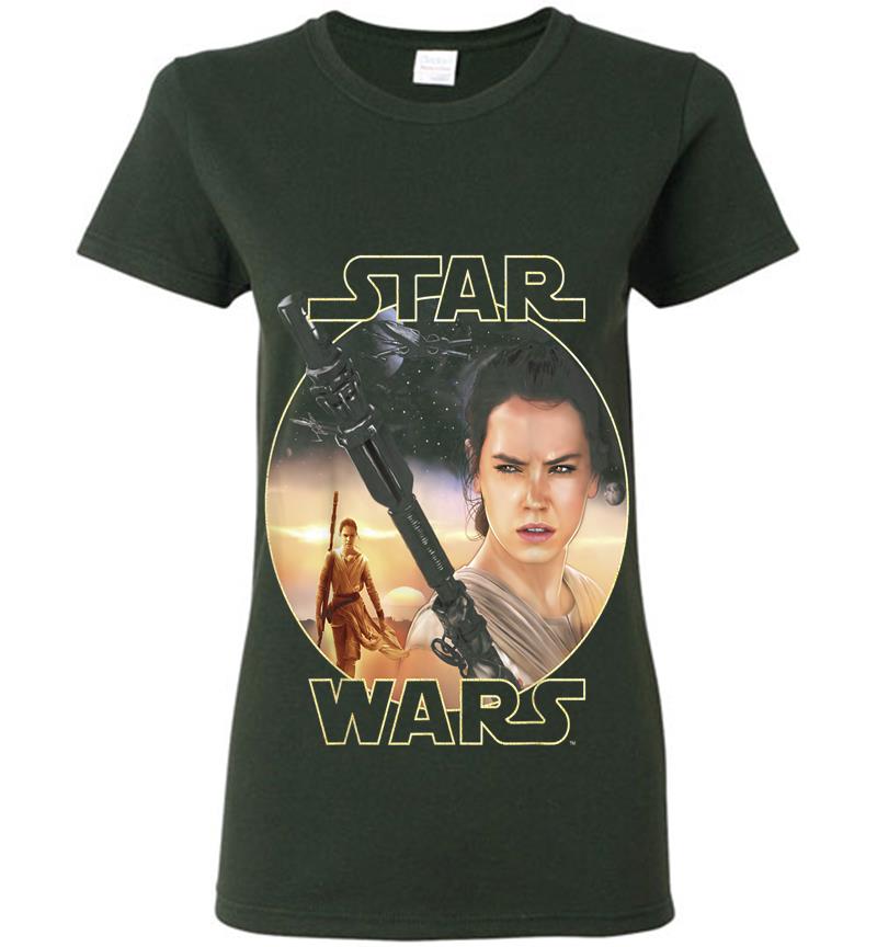 Inktee Store - Star Wars Rey Close Up Womens T-Shirt Image