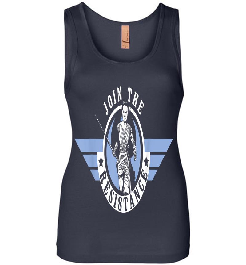Inktee Store - Star Wars Rey Episode 7 Join The Resistance Graphic Womens Jersey Tank Top Image