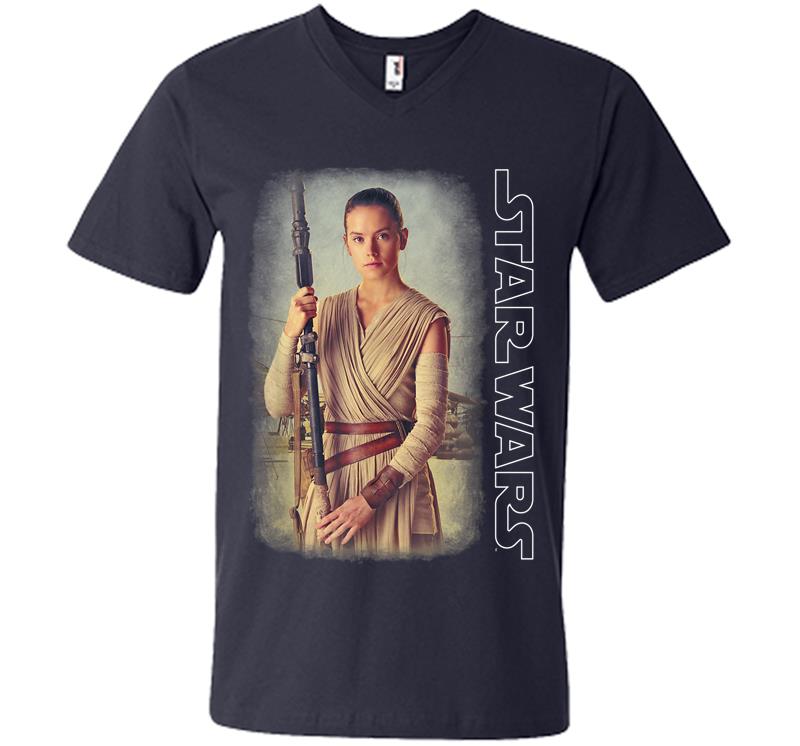 Inktee Store - Star Wars Rey On Jakku Episode 7 Graphic V-Neck T-Shirt Image