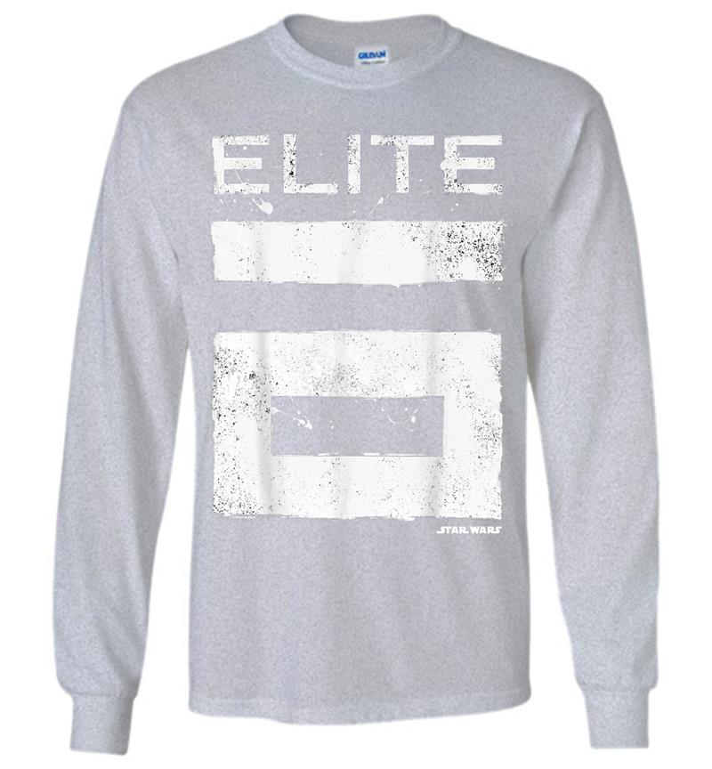 Inktee Store - Star Wars Rogue One Elite 6 Grunge Logo Graphic Long Sleeve T-Shirt Image