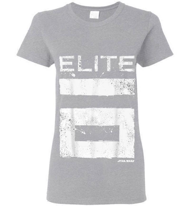 Inktee Store - Star Wars Rogue One Elite 6 Grunge Logo Graphic Womens T-Shirt Image