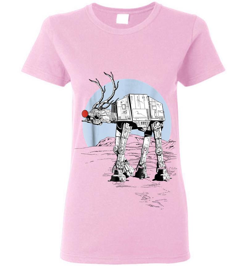 Inktee Store - Star Wars Rudolph Atat Walker Christmas Graphic Womens T-Shirt Image