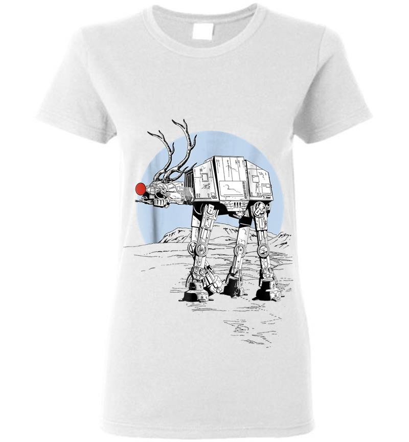 Inktee Store - Star Wars Rudolph Atat Walker Christmas Graphic Womens T-Shirt Image