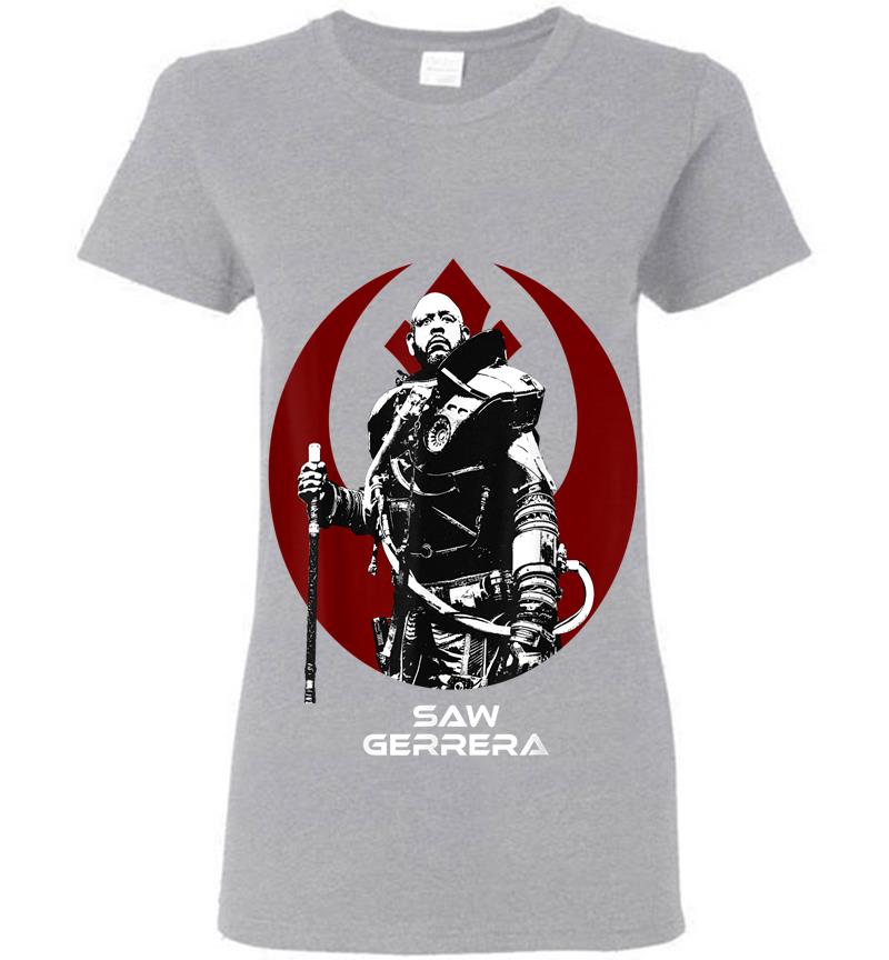 Inktee Store - Star Wars Saw Gerrera Rogue One Portrait Rebel Womens T-Shirt Image
