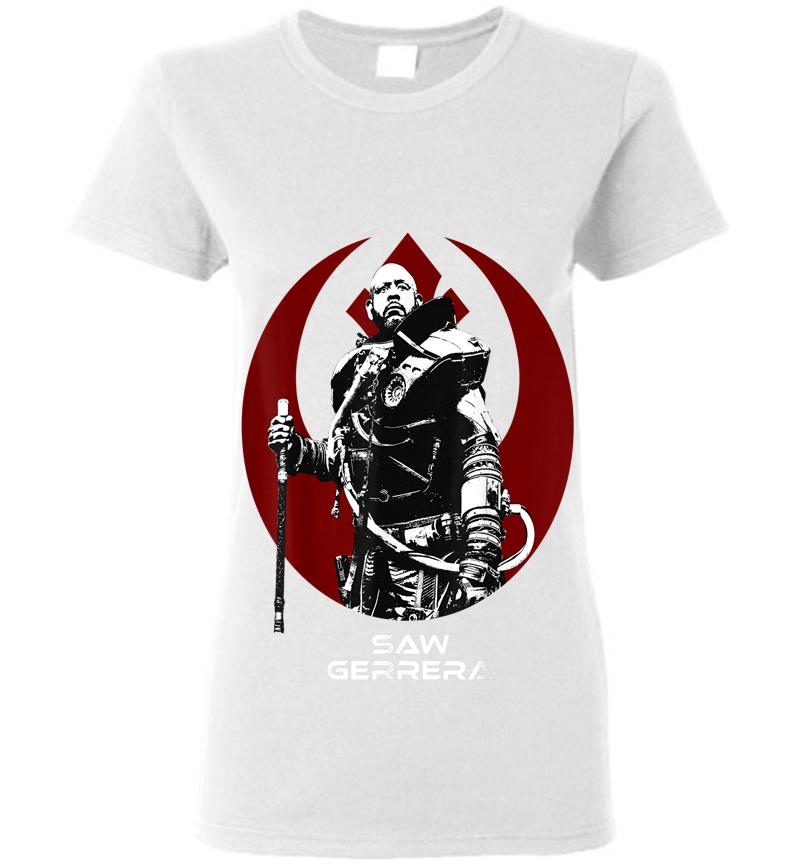 Inktee Store - Star Wars Saw Gerrera Rogue One Portrait Rebel Womens T-Shirt Image