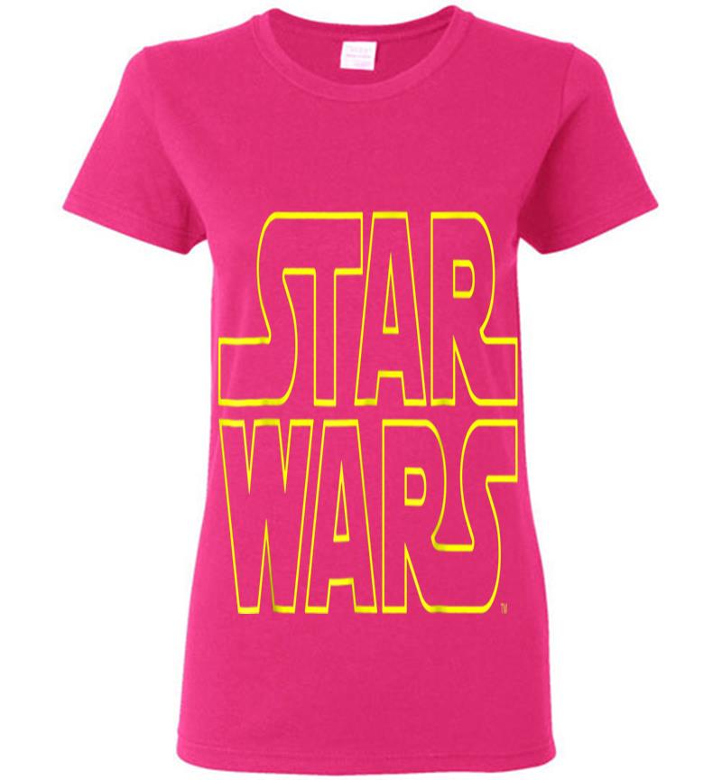 Inktee Store - Star Wars Simple Logo Outline Graphic Womens T-Shirt Image