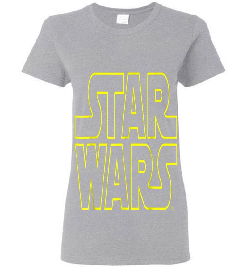 Inktee Store - Star Wars Simple Logo Outline Graphic Womens T-Shirt Image