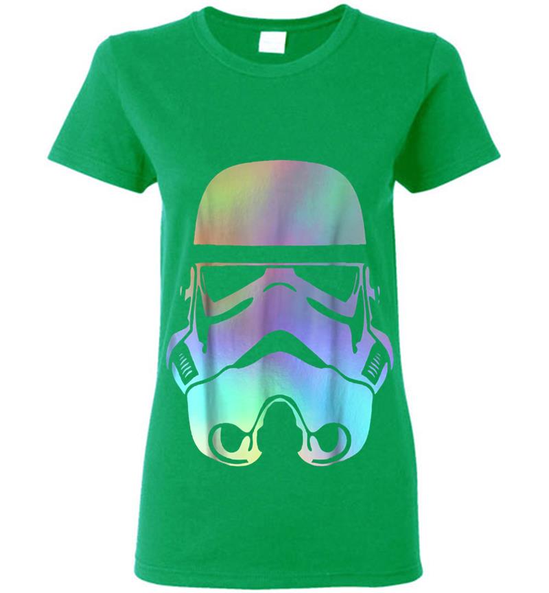 Inktee Store - Star Wars Storm Trooper Neon Rainbow Graphic Womens T-Shirt Image