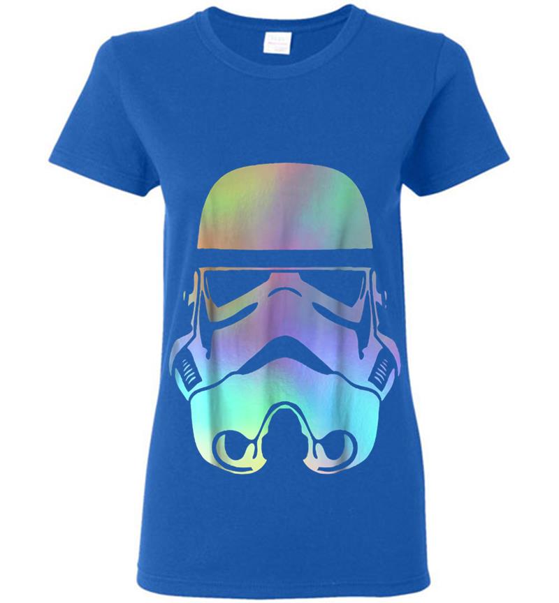 Inktee Store - Star Wars Storm Trooper Neon Rainbow Graphic Womens T-Shirt Image