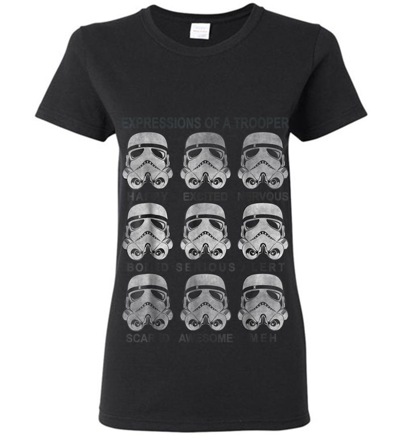 Star Wars Stormtrooper Facial Expressions Graphic Womens T-Shirt