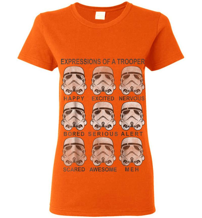 Inktee Store - Star Wars Stormtrooper Facial Expressions Graphic Womens T-Shirt Image