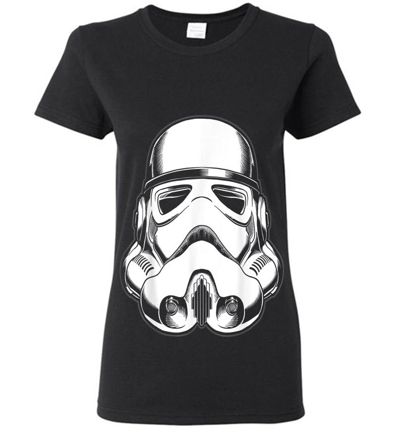 Star Wars Stormtrooper Helmet Up-Close Faded Graphc Womens T-Shirt